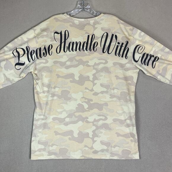 Beautiful Bastard T-Shirt Mens L Multicolor Camo Fragile Graphic Long Sleeve Tee - Picture 8 of 10